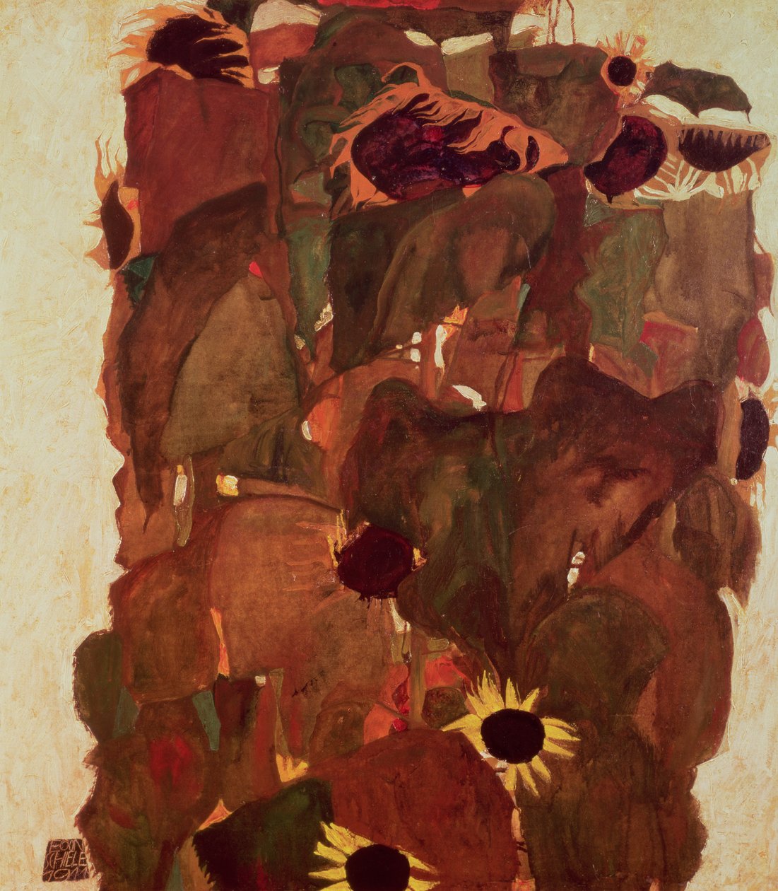 Solsikker II, 1911 av Egon Schiele