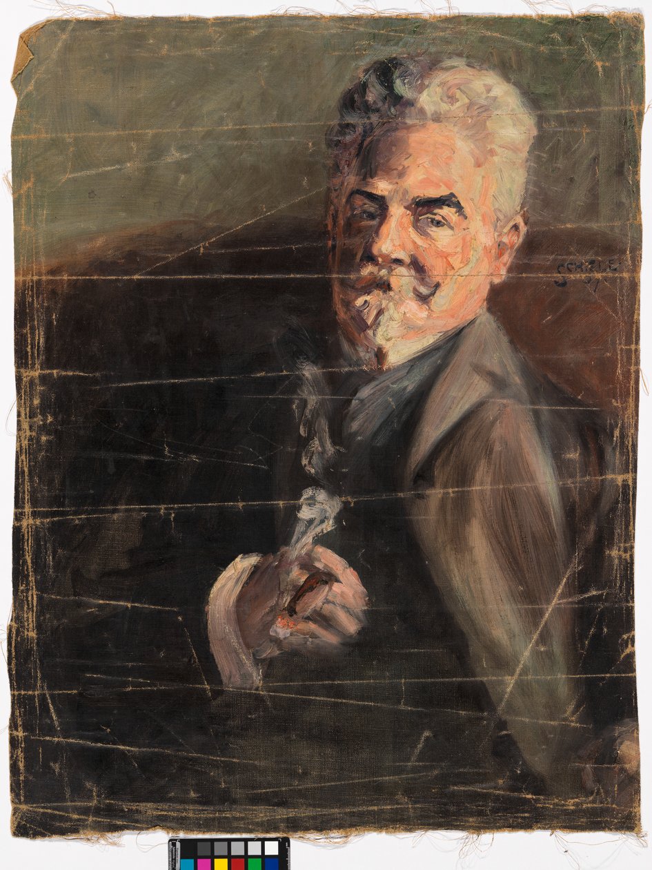 Portrett av Leopold Czhiaczek av Egon Schiele