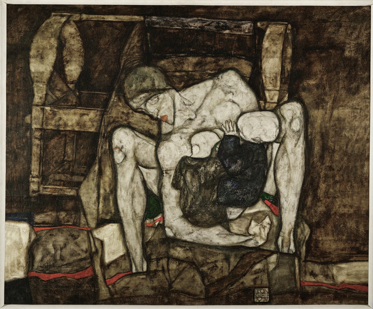 Blind mor (olje på lerret) av Egon Schiele
