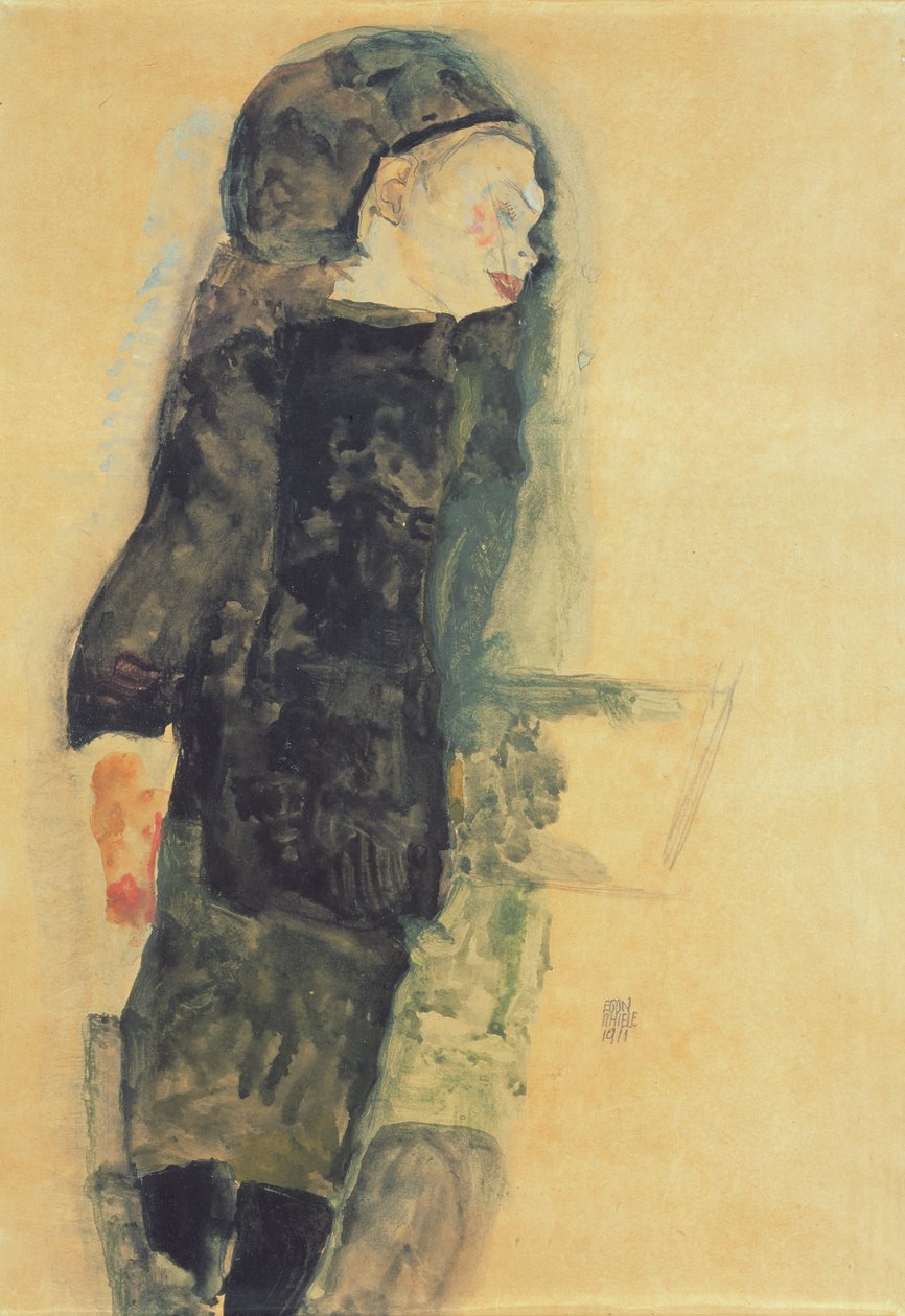 Barn i svart kjole, 1911 av Egon Schiele
