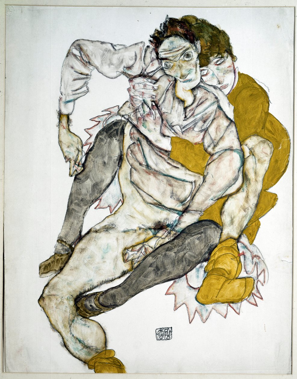 Par sitter. Tegning av Egon Schiele av Egon Schiele