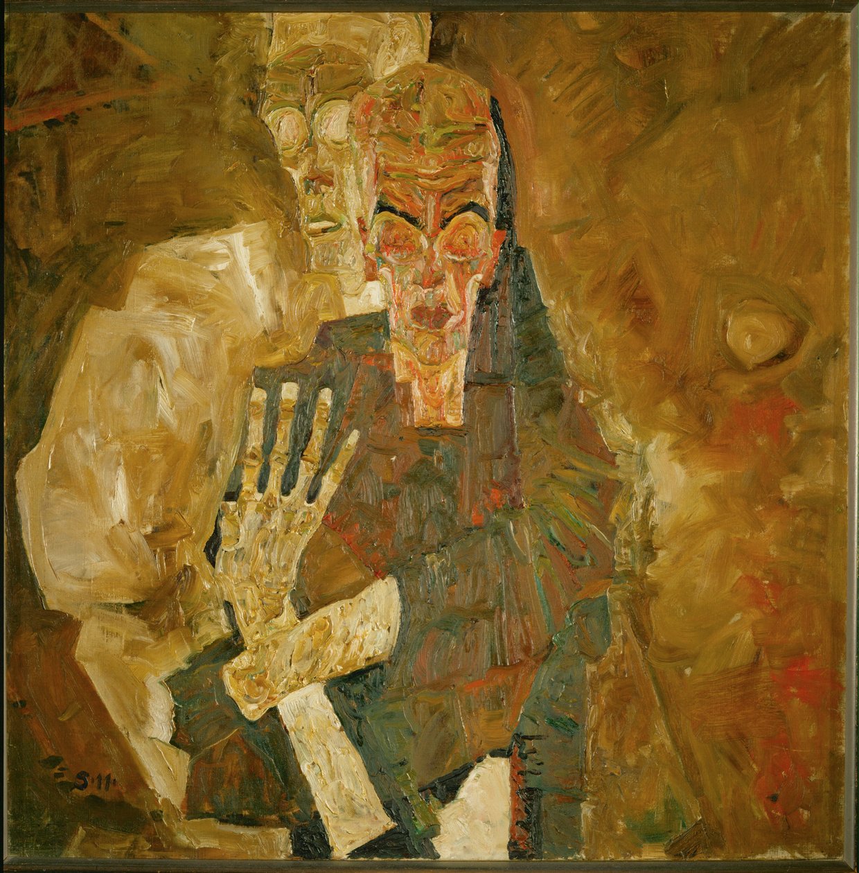 Død og menneske (olje på lerret) av Egon Schiele