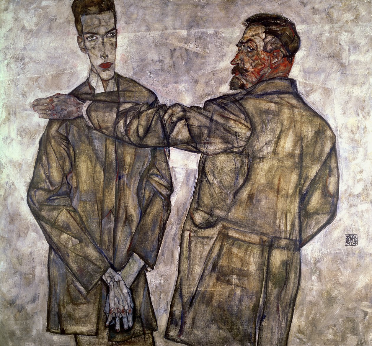 Dobbeltportrett av Otto og Heinrich Benesch, 1913 av Egon Schiele
