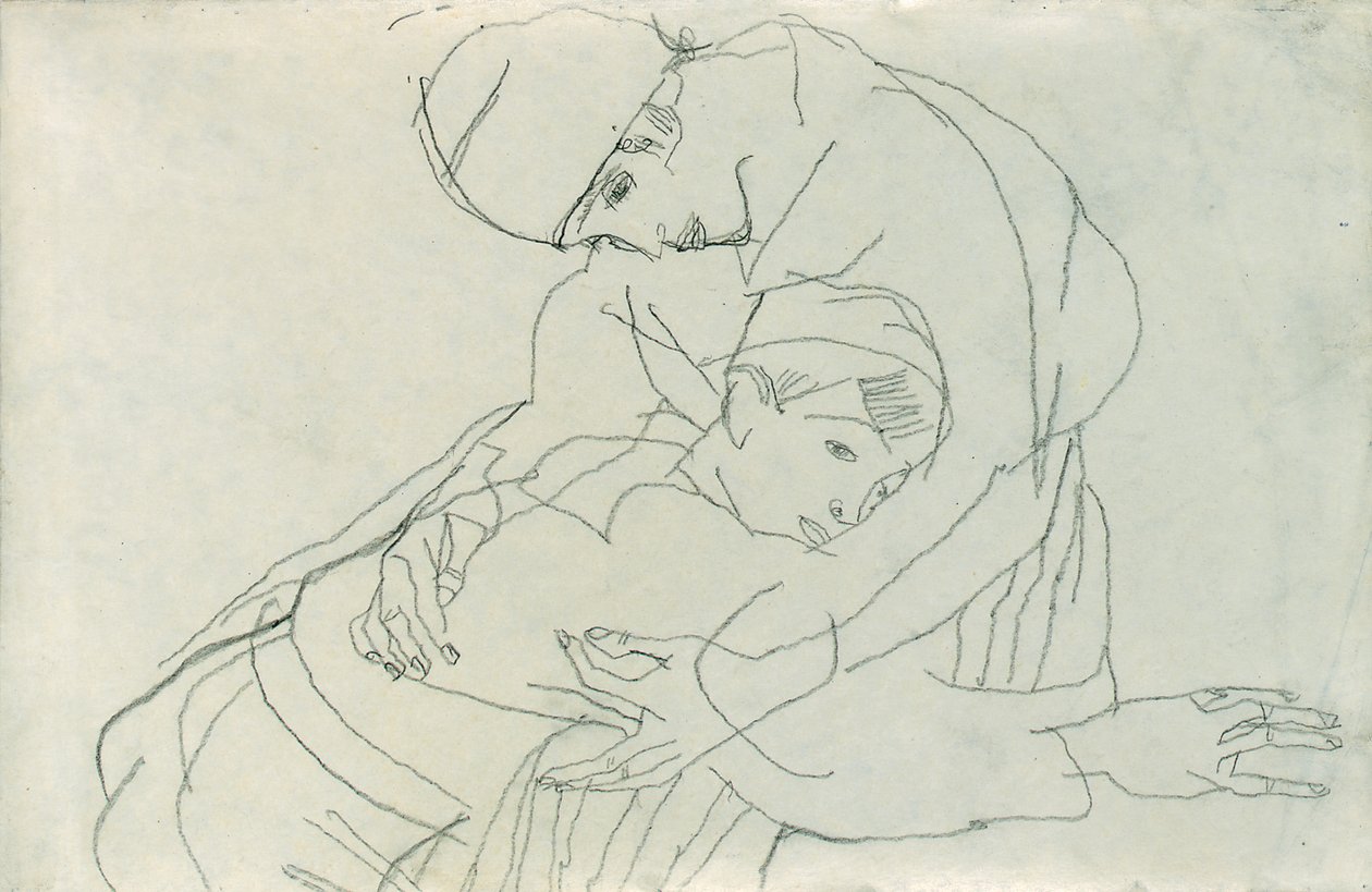 Omfavnelse, 1914 av Egon Schiele
