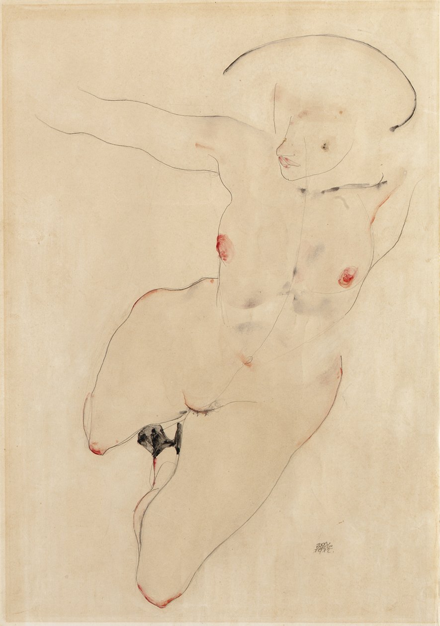 Naken kvinne, 1912 av Egon Schiele