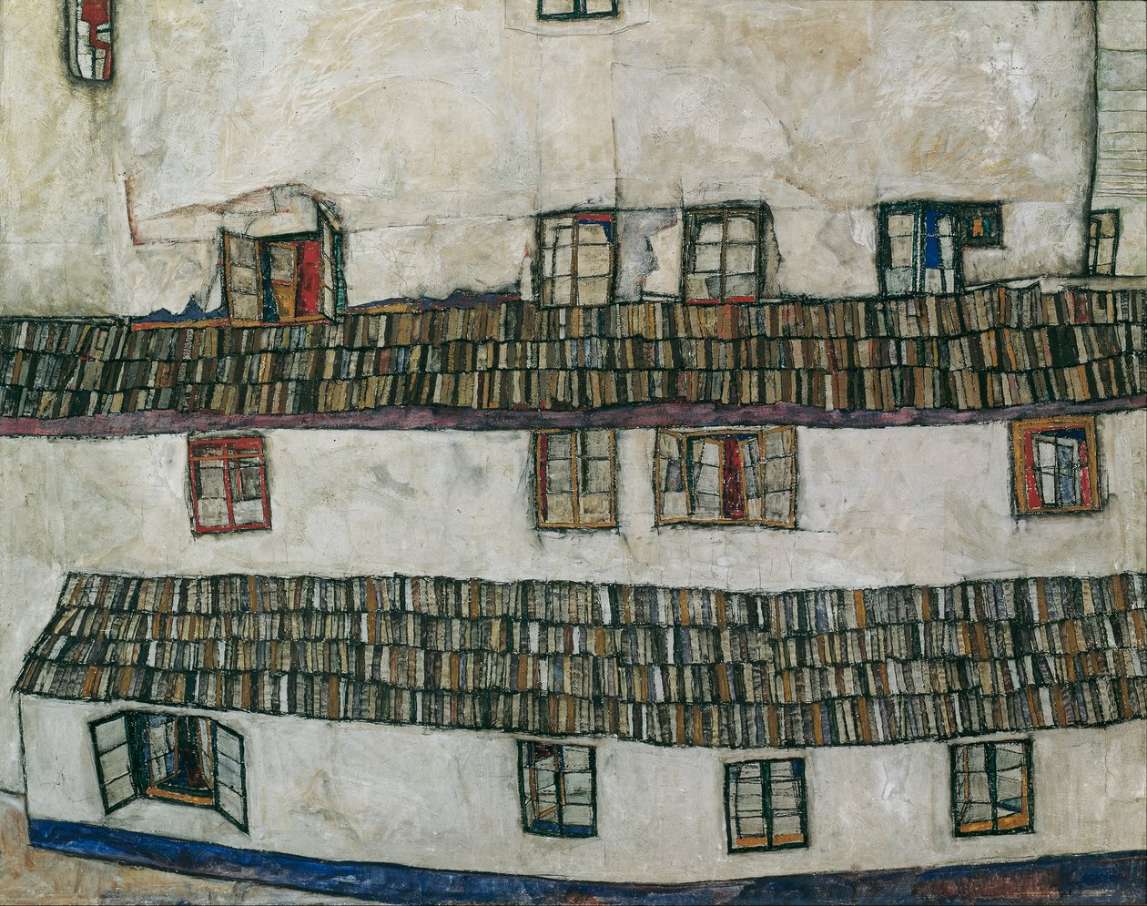 husvegg (vindu) av Egon Schiele