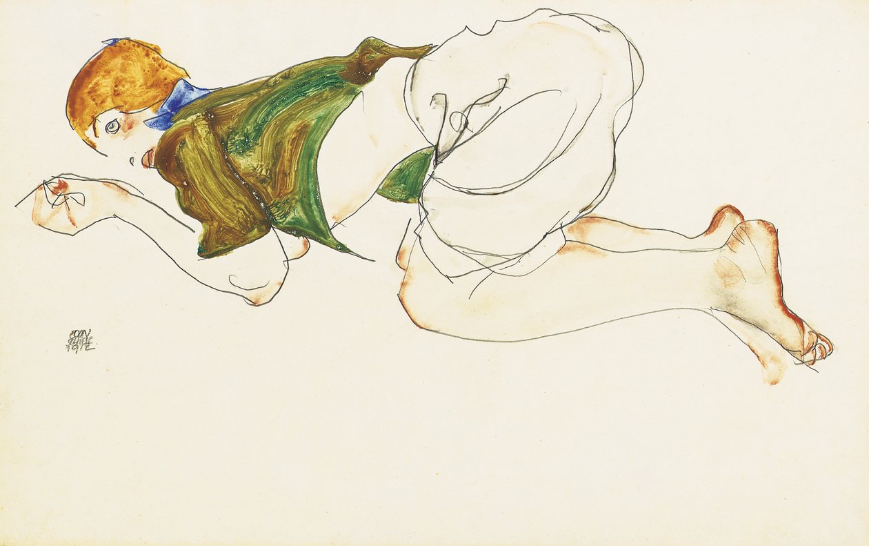 Knelende kvinne, 1912 av Egon Schiele
