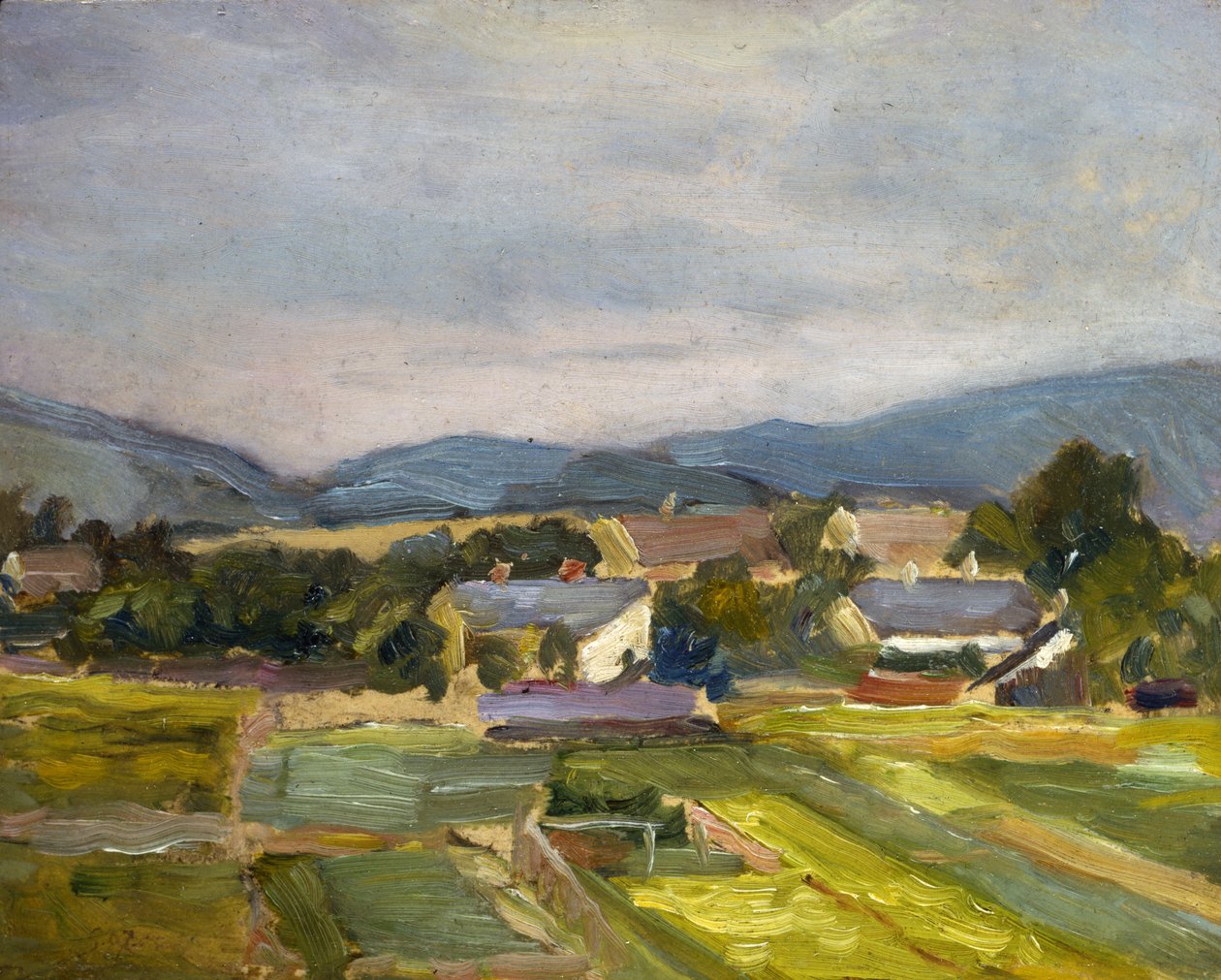 Landskap i Nord-Østerrike, 1907 av Egon Schiele