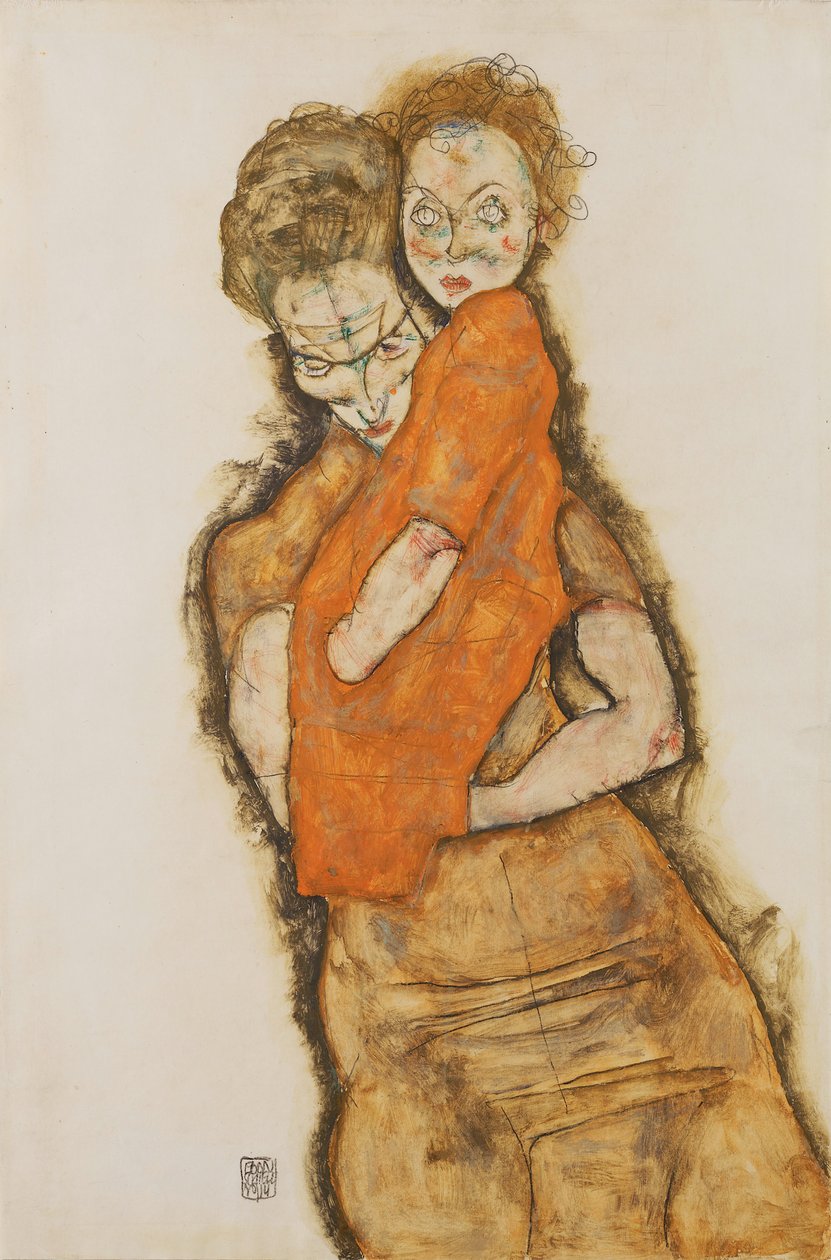 Mor og barn av Egon Schiele