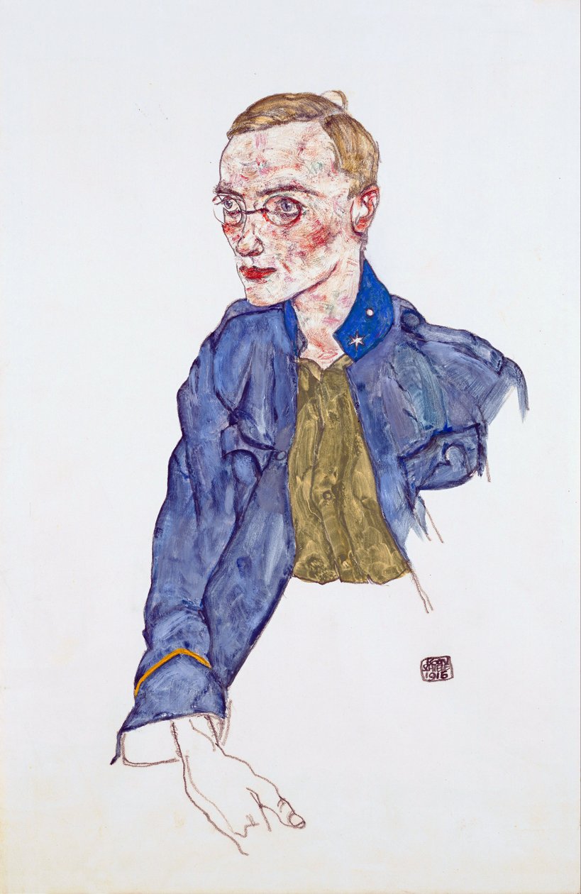Ettårig frivillig underkorporal - Schiele, Egon (1890-1918) - 1916 - Blyant, Gouache på papir - 48x31,3 - Leopold Museum, Wien av Egon Schiele