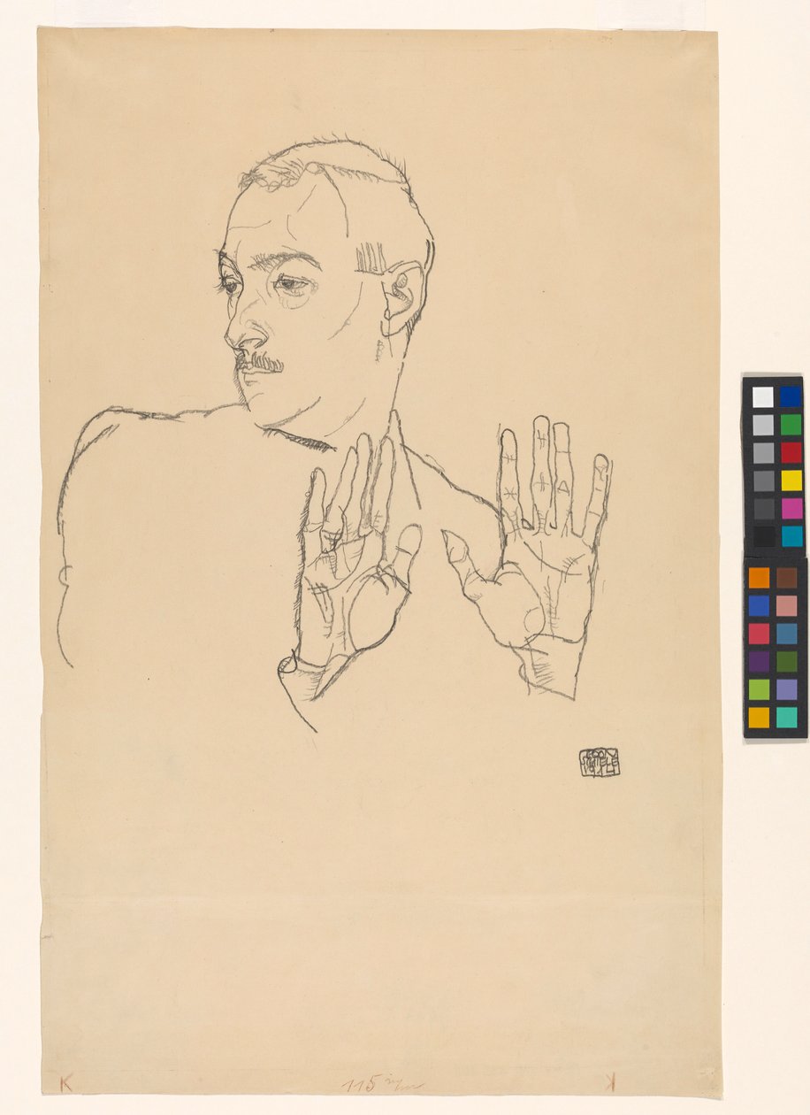 Portrett av Arthur Roessler av Egon Schiele