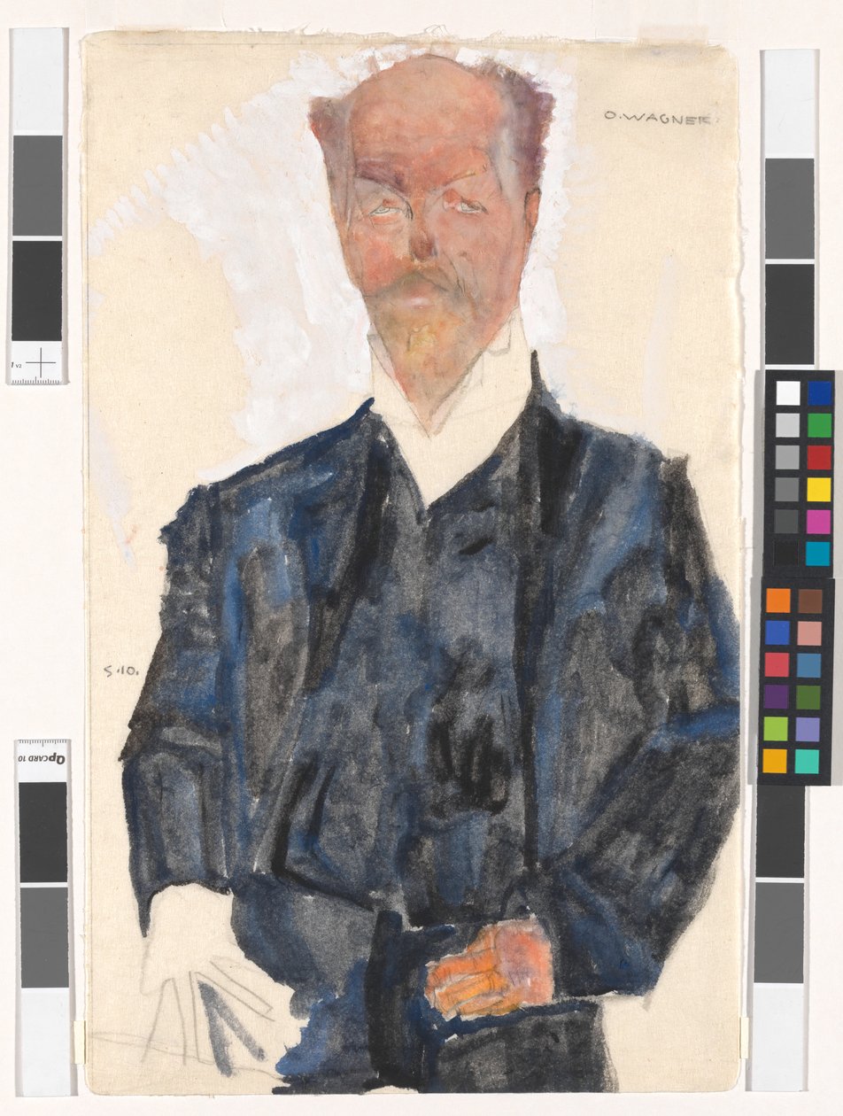 Portrett av Otto Wagner av Egon Schiele