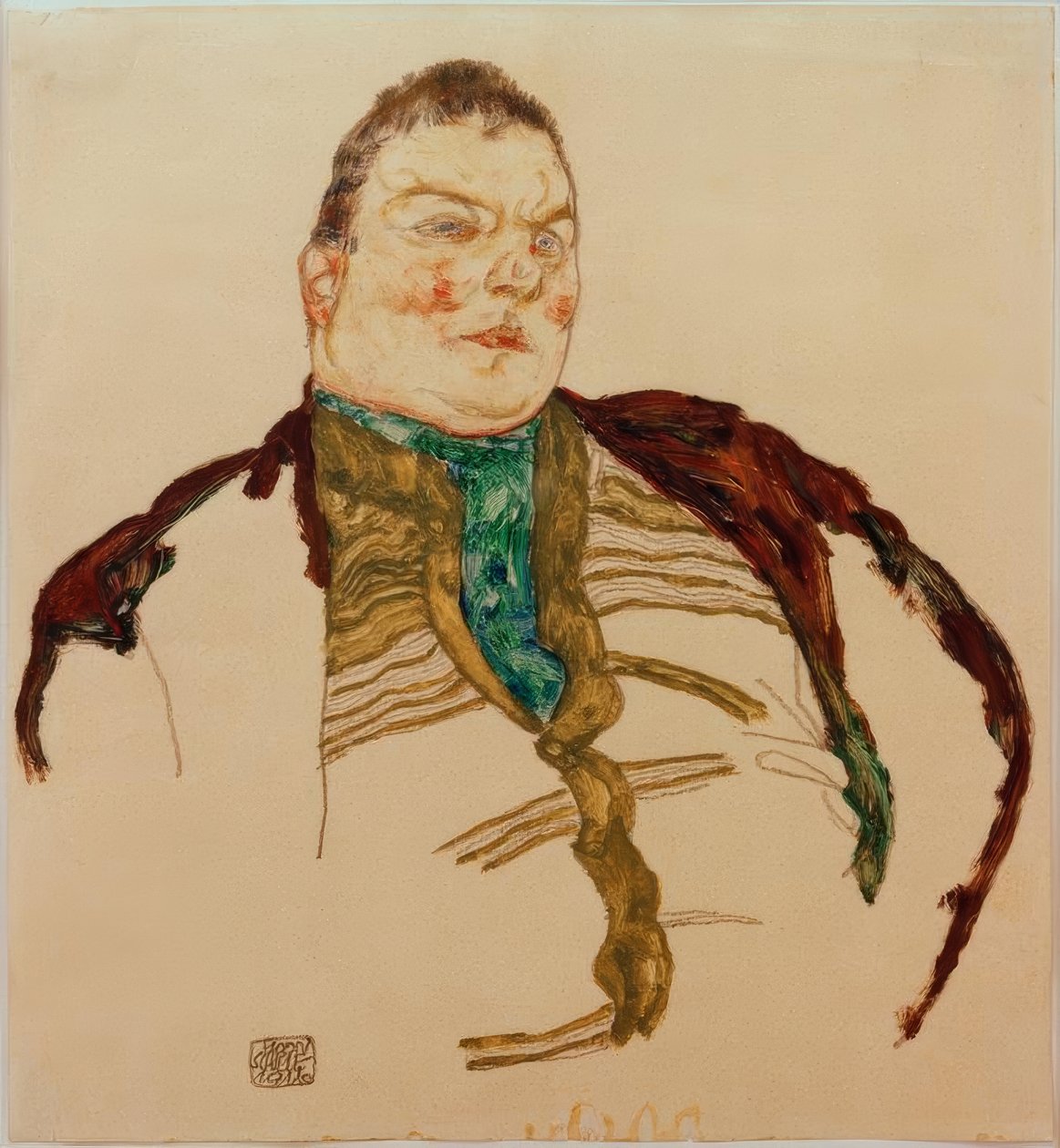 Portrett av en feit mann av Egon Schiele