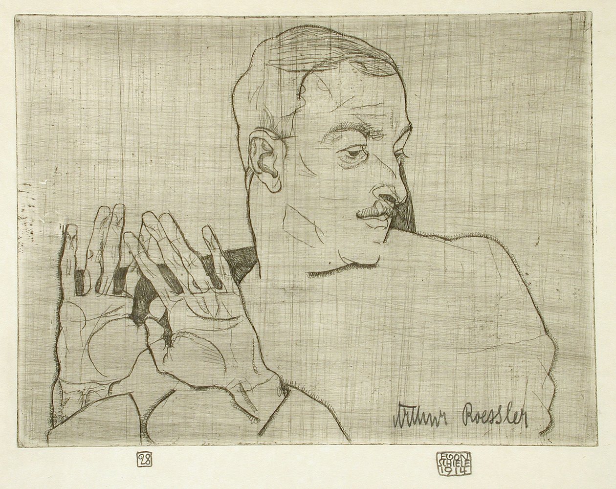 Portrett av Arthur Roessler av Egon Schiele