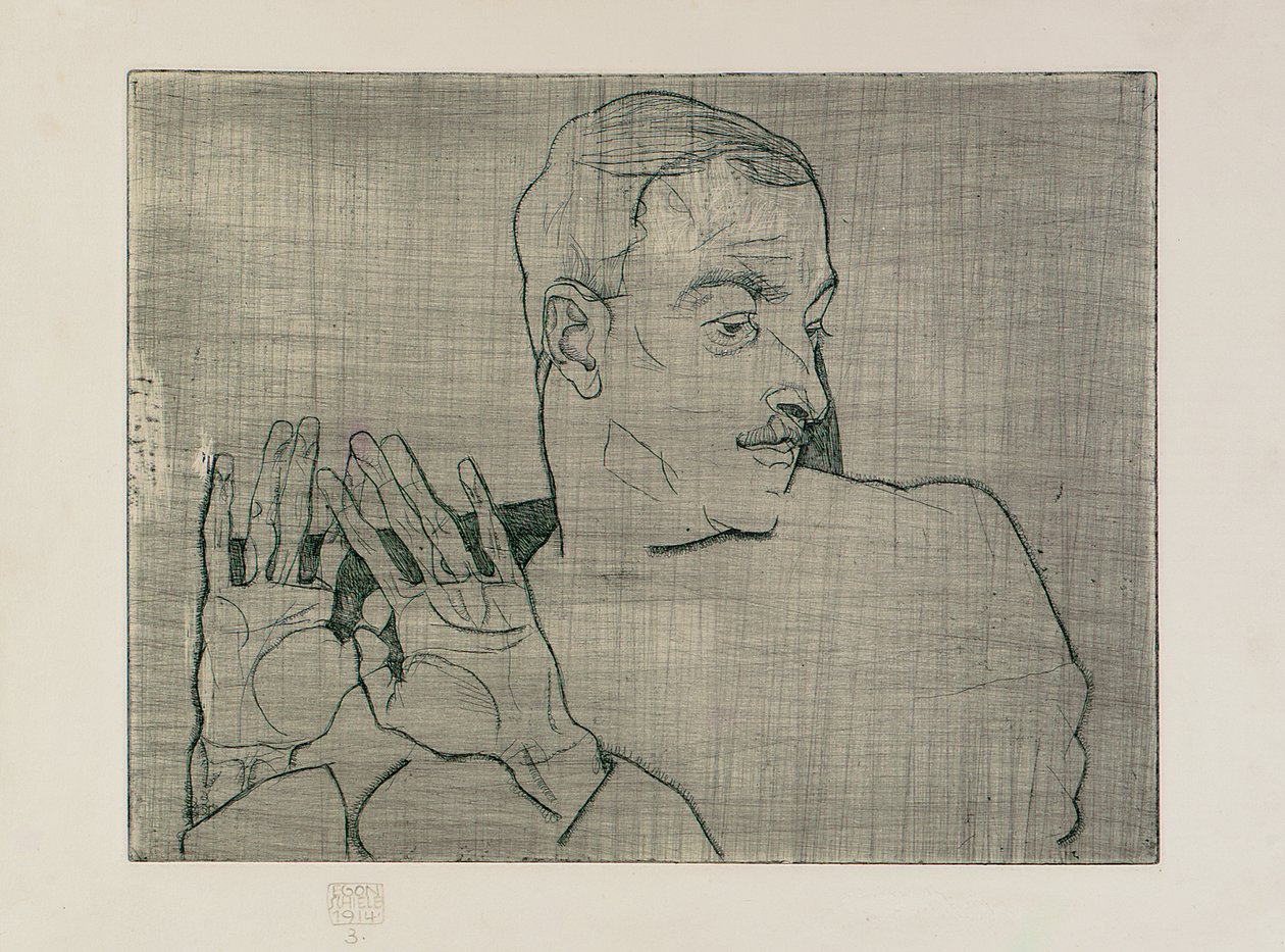 Portrett av Arthur Roessler, 1914 av Egon Schiele