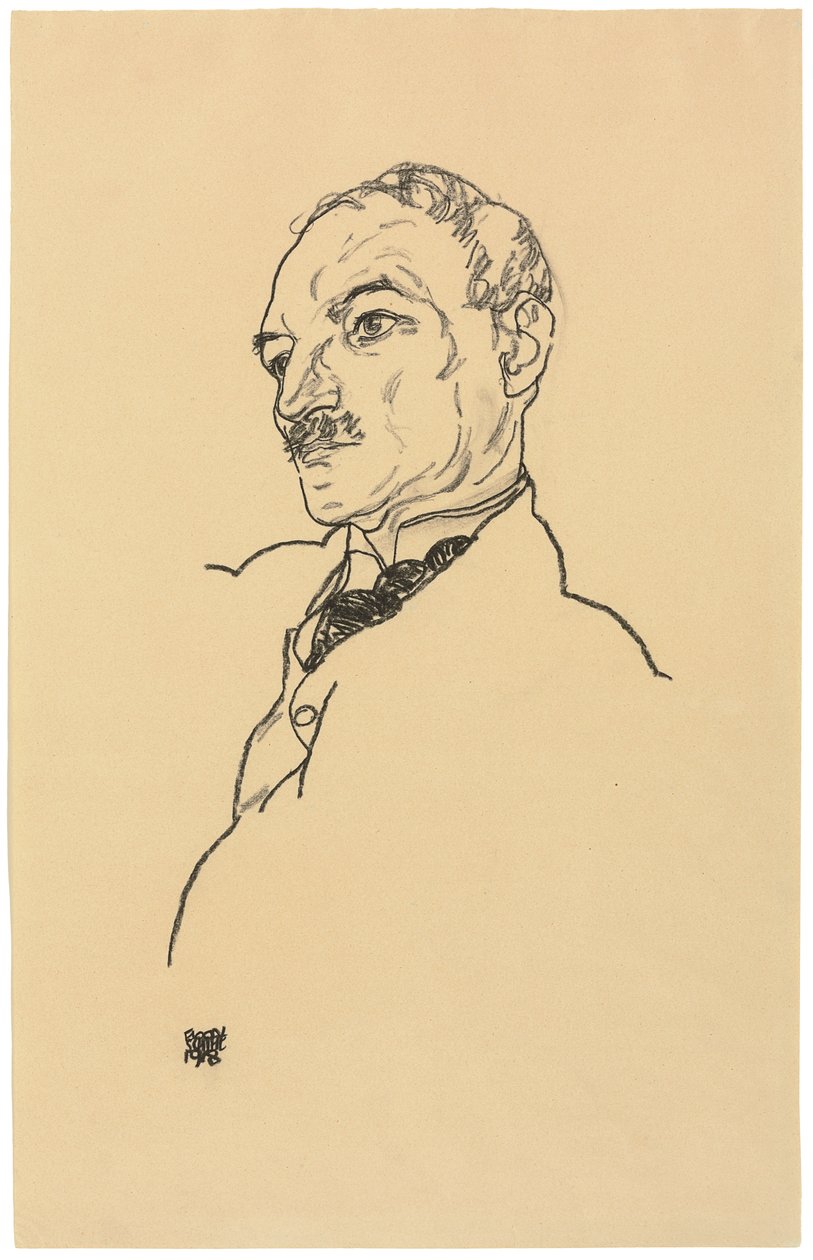 Portrett av August Lederer av Egon Schiele