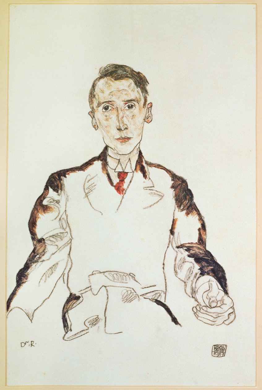 Portrett av Dr. Heinrich Rieger (gouache, akvarell og blyant) av Egon Schiele