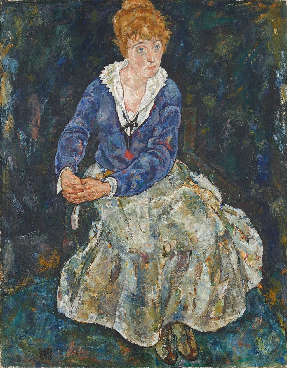 Portrett av Edith Schiele, kunstnerens kone, 1918. av Egon Schiele