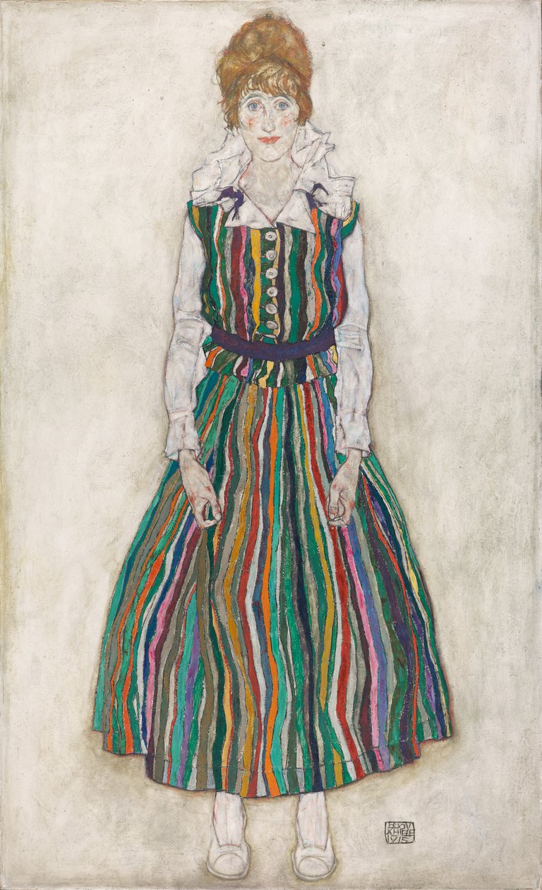 Portrett av Edith Schiele, kunstnerens kone av Egon Schiele
