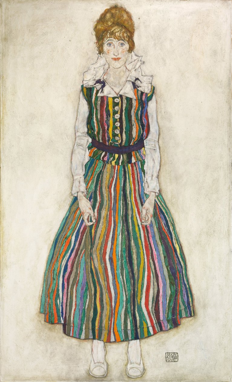 Portrett av kunstnerens kone Edith, 1915 av Egon Schiele