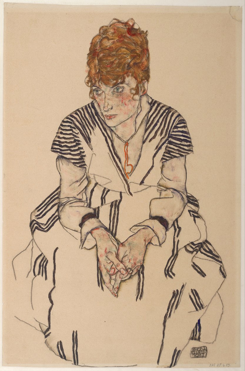Portrett av kunstnerens svigerinne, Adele Harms, 1917 av Egon Schiele