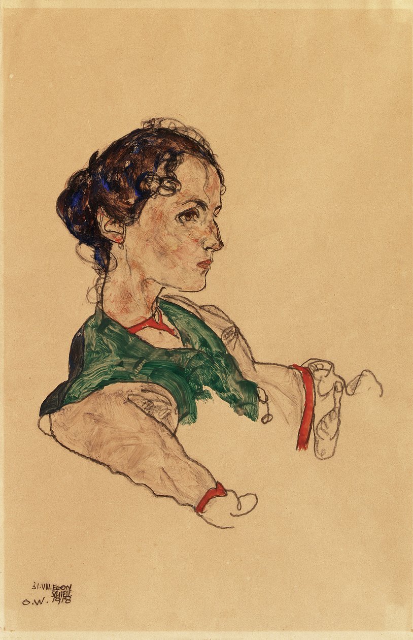 Portrett av kunstneren Silvia Koller av Egon Schiele