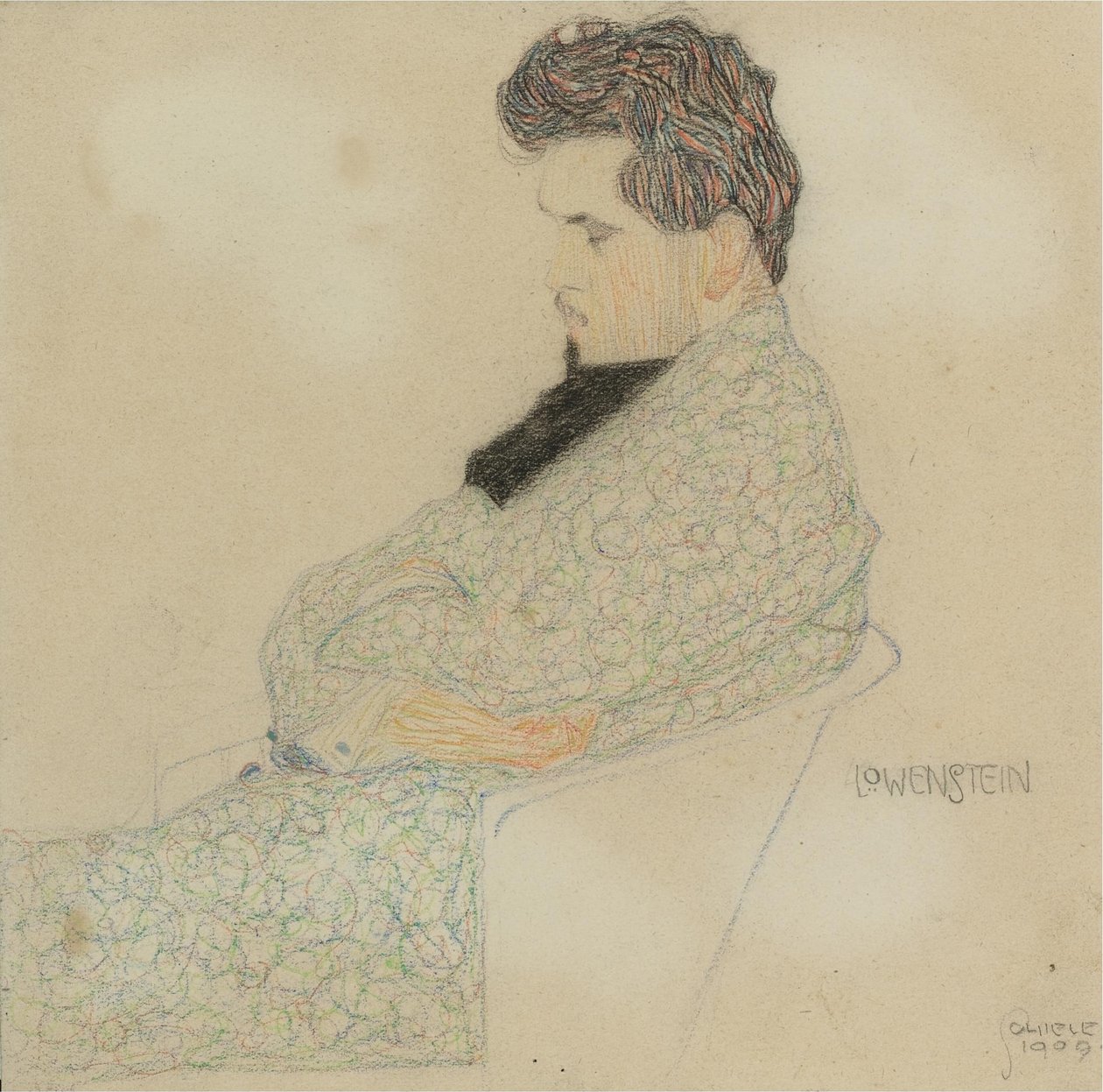 Portrett av komponisten Arthur Löwenstein, 1909 av Egon Schiele