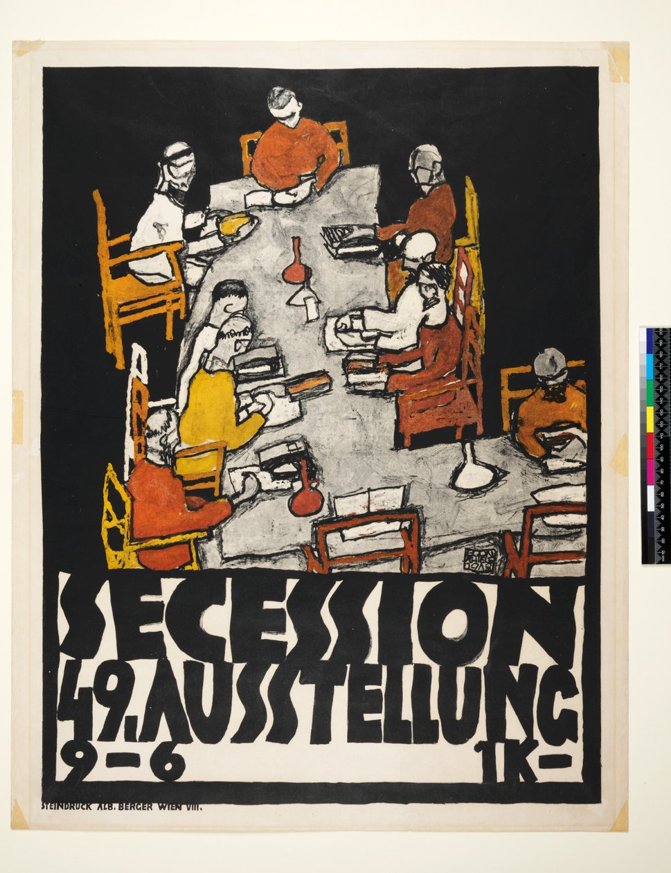 Plakat for Vienna Secession, 49th Exhibition, The Friends av Egon Schiele