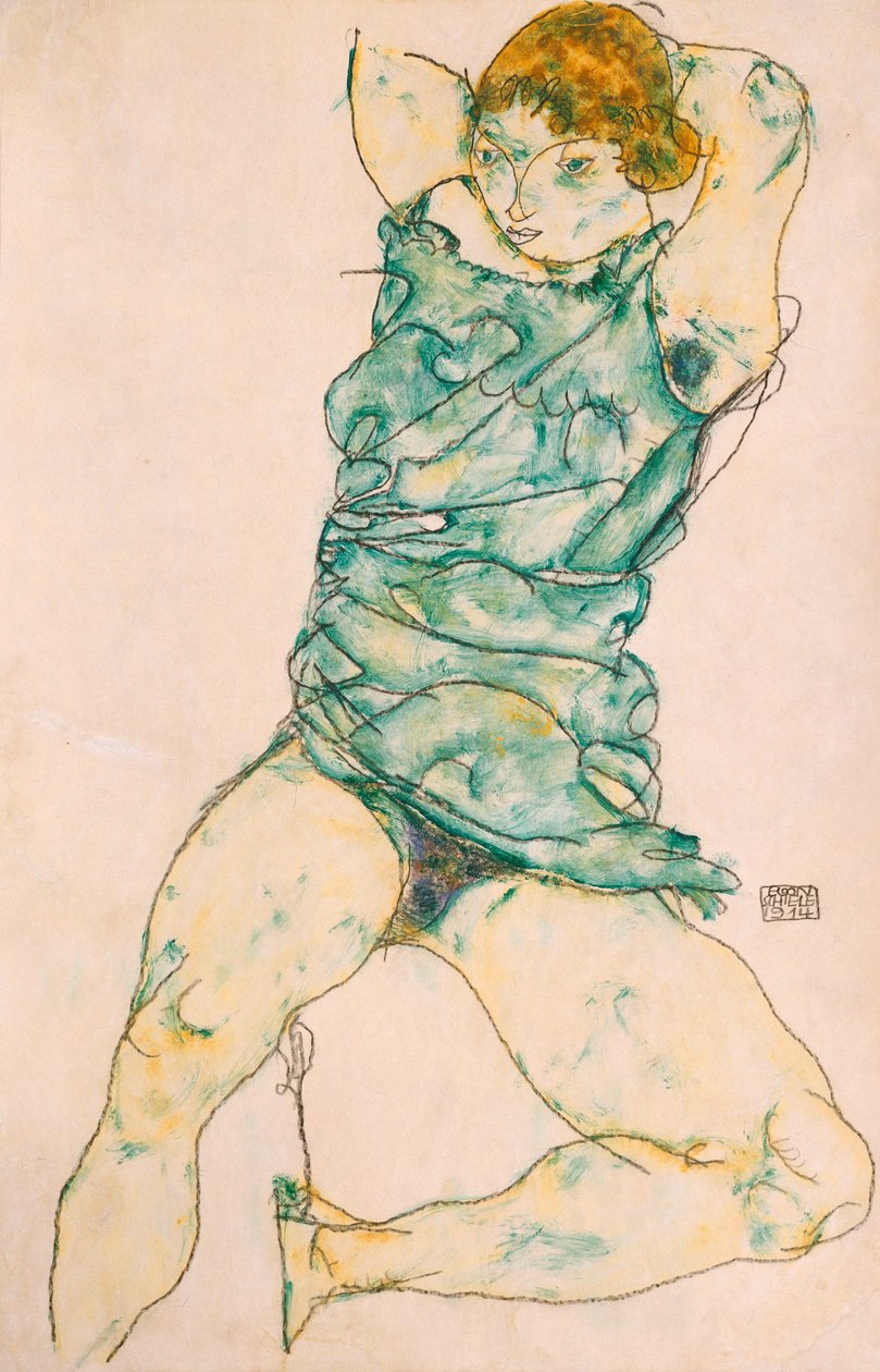 Liggende jente, 1914 av Egon Schiele
