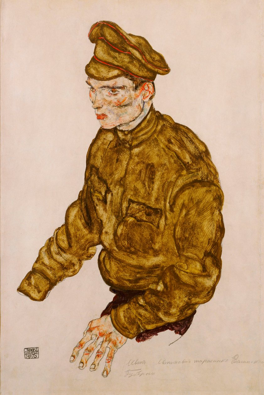 Russisk krigsfange, 1916 av Egon Schiele