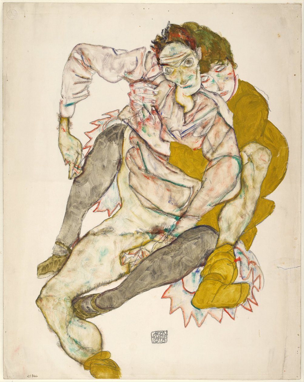 Sittende par, 1915 av Egon Schiele