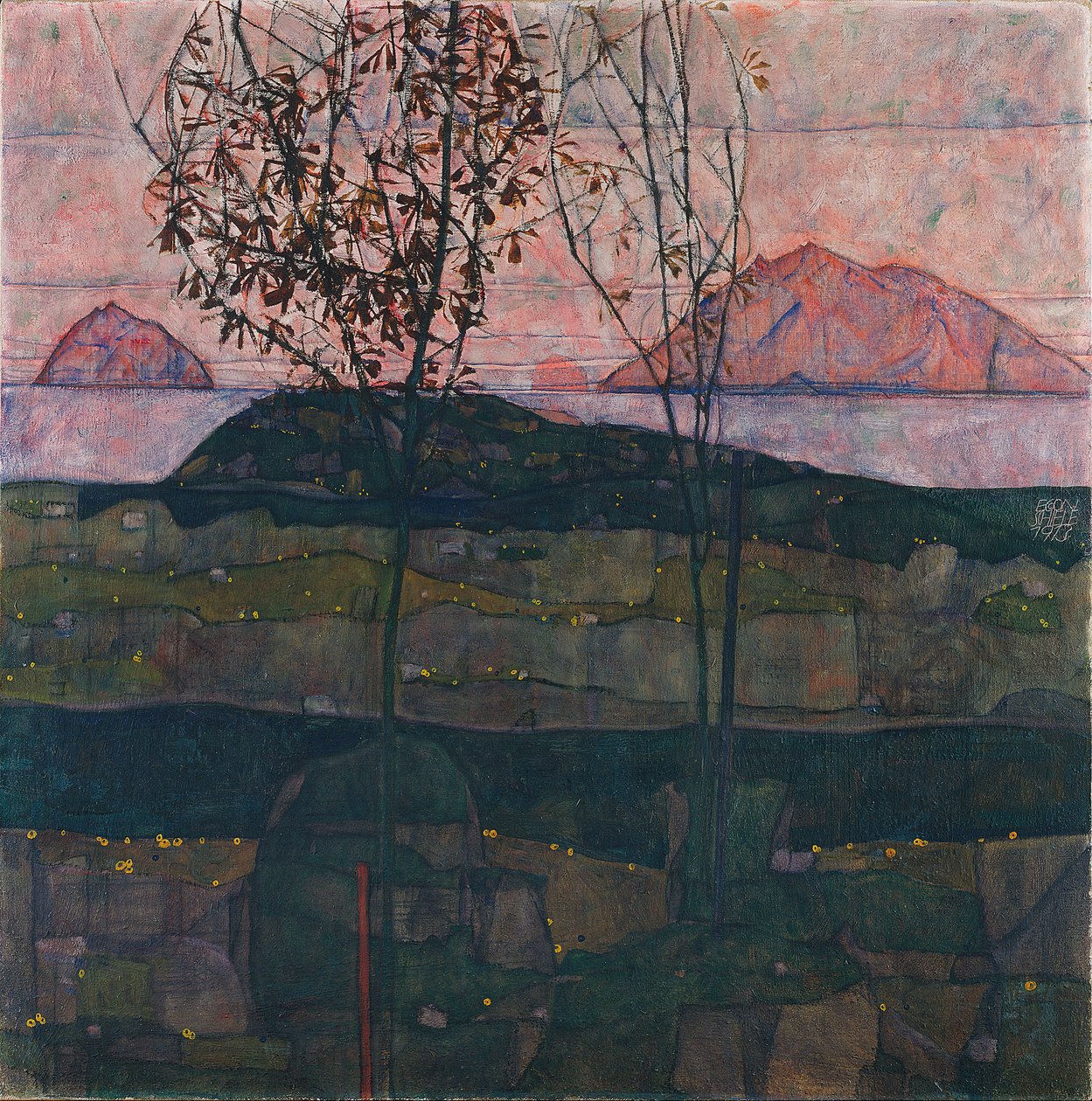 Solnedgang, 1913 av Egon Schiele