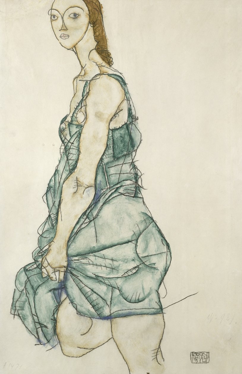 Stående jente av Egon Schiele