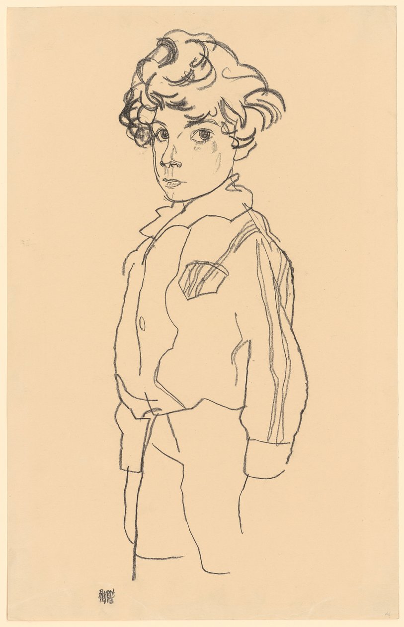 Stående gutt av Egon Schiele