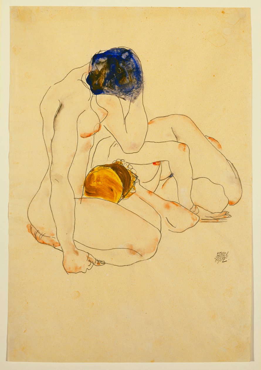 To venner, 1912 av Egon Schiele