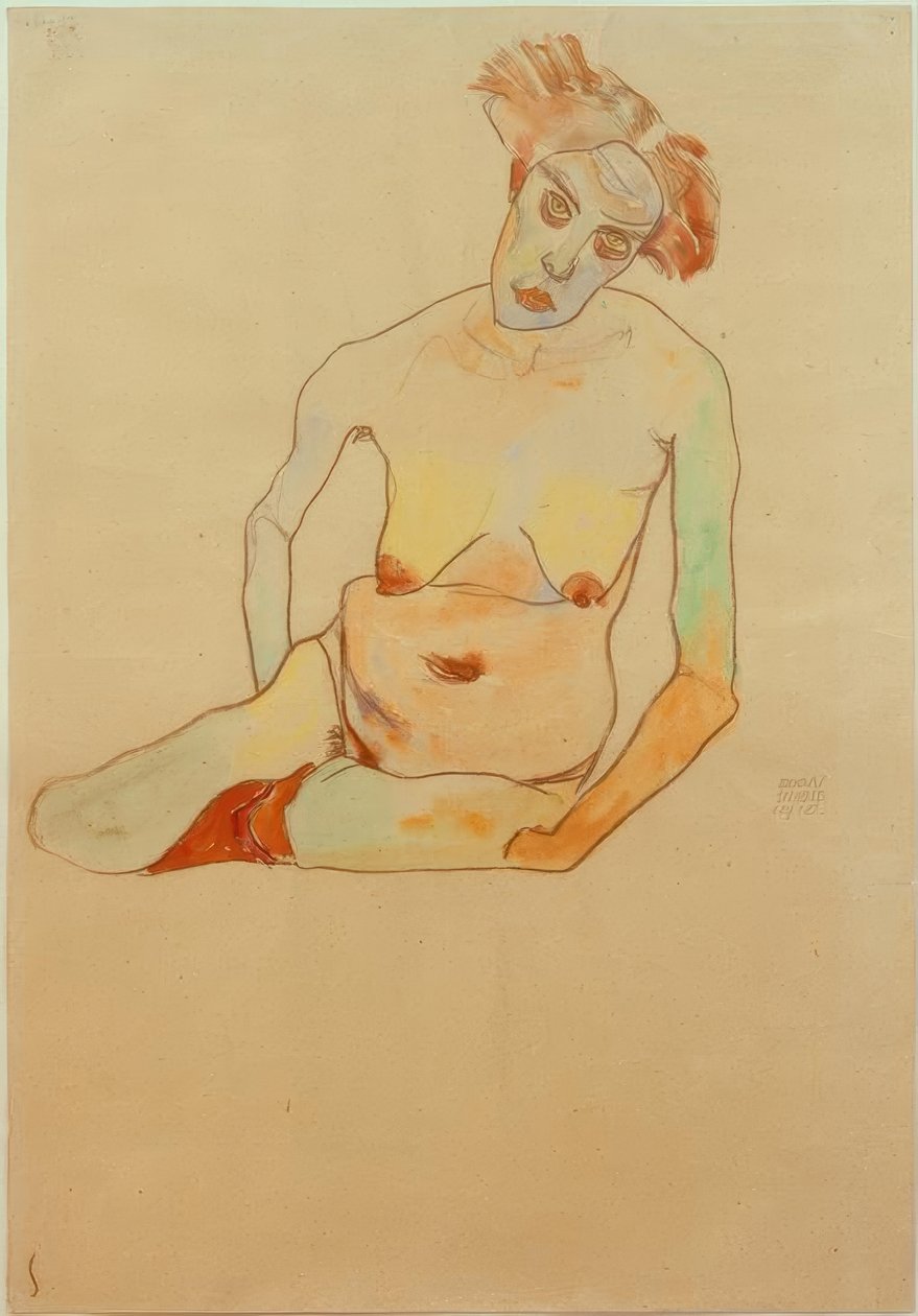 Kvinnelig naken av Egon Schiele