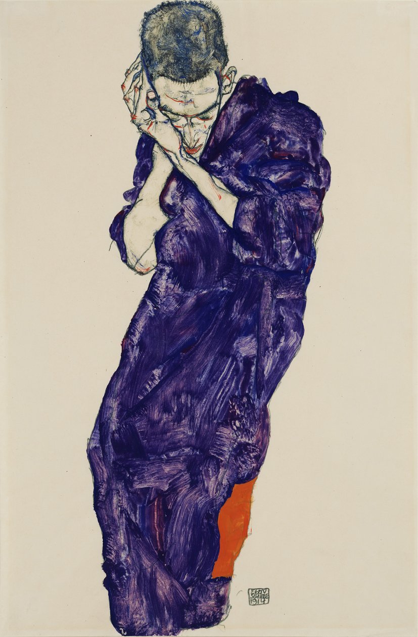 Ungdom i lilla kasse med foldede hender, 1914 av Egon Schiele