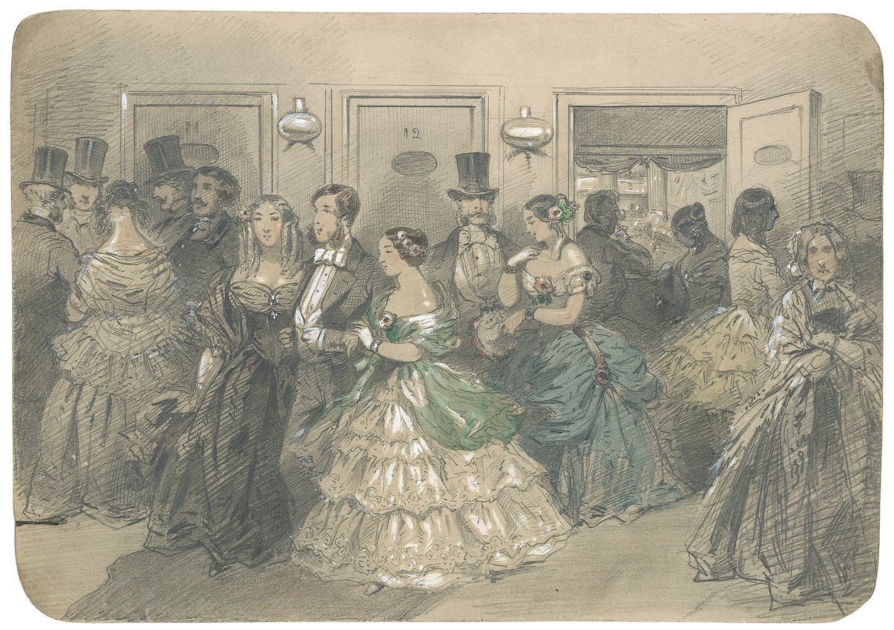 Den svenske operaen, ca. 1850 (blyant med wc forhøyet med hvitt) av Egron Sellif Lundgren