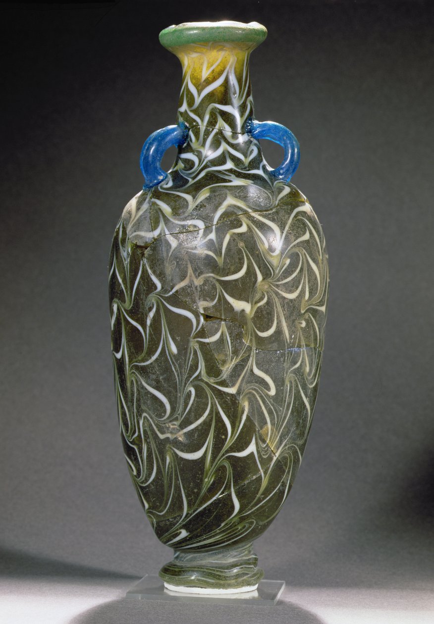 En kjerneformet amfora med bølgemotiver, 19.–20. dynasti, New Kingdom (glass) av Egyptian