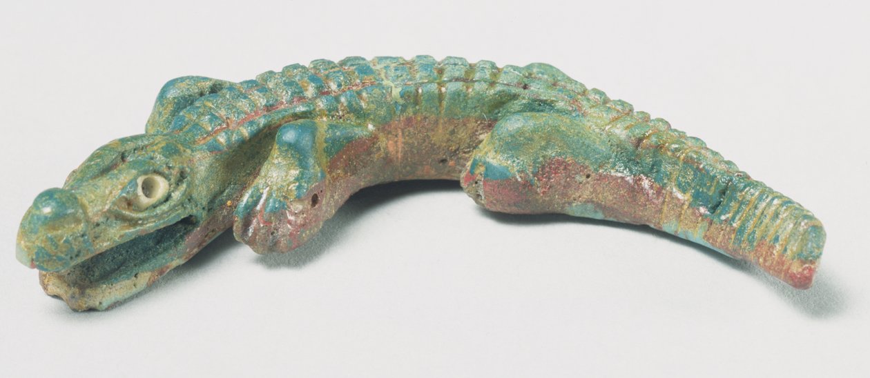 Krokodille, sen ptolemaisk periode til romersk periode, 1. århundre f.Kr.-1. århundre e.Kr. (farget glass) av Egyptian