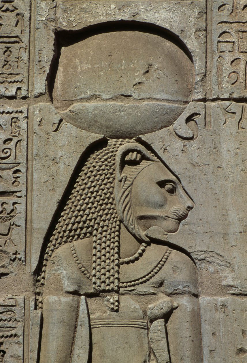 Detalj av et relieff, Bastet-stein av Egyptian
