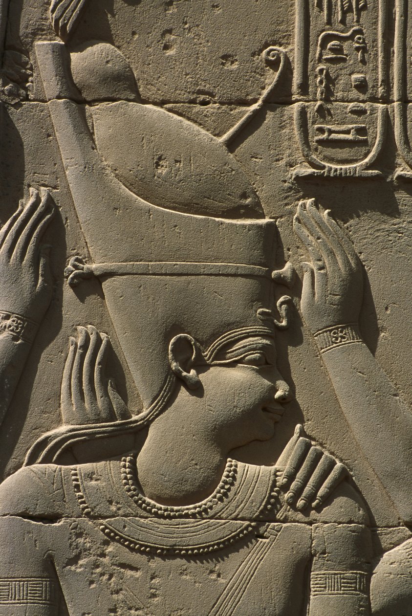 Detalj av et relieff, faraostein av Egyptian