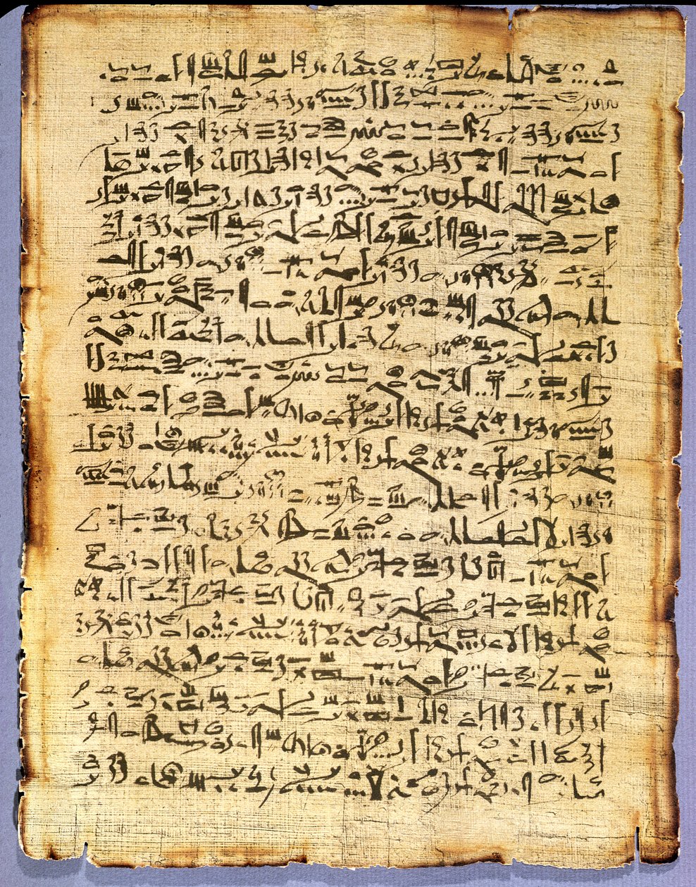 Faksimilekopi av Edwin Smith Medical Papyrus, original fra ca. 1600-1500 f.Kr. (papyrus) av Egyptian