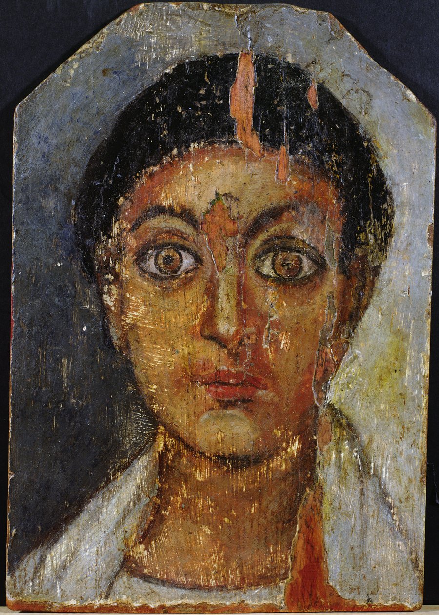 Fayum-portrett av en ung mann, 2.-3. århundre (enkaustisk voks på tre) av Egyptian