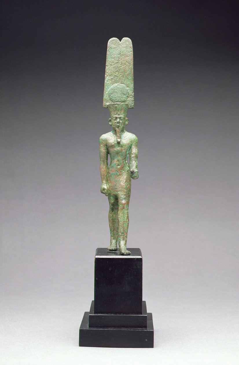 Figur av guden Amon-Re, sannsynligvis sen periode (716-332 f.Kr.) (bronse) av Egyptian