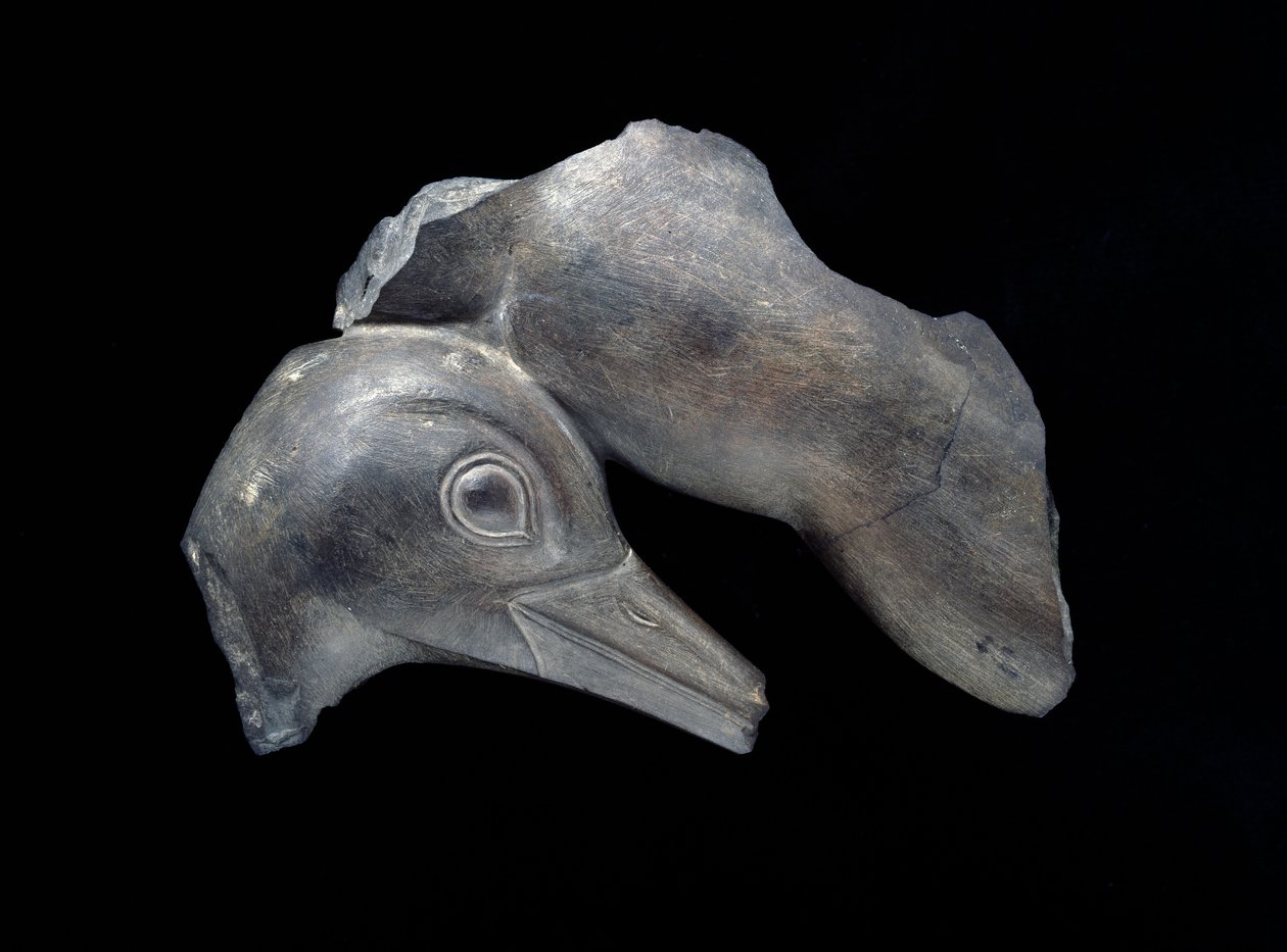 Fragment av utskåret fat med andemotiver, tidlig dynastisk periode (siltstein) av Egyptian