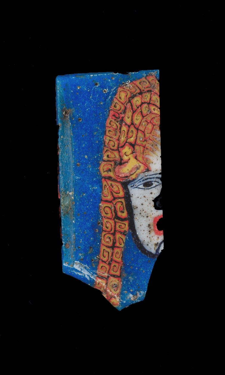 Sammensmeltet mosaikkplakett, ptolemaisk periode til romertid, 100 f.Kr.-100 e.Kr. (glass) av Egyptian