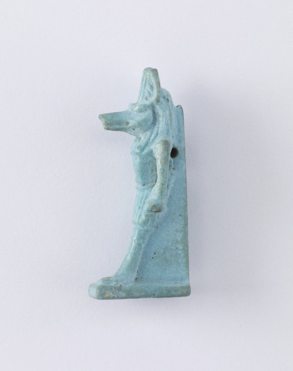Stående figur av Anubis, muligens ptolemaisk periode, 305-30 f.Kr. (fajanse) av Egyptian