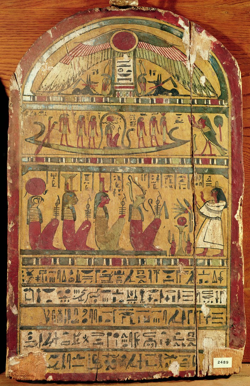 Stele, ca. 664-332 f.Kr. (malt tre) av Egyptian
