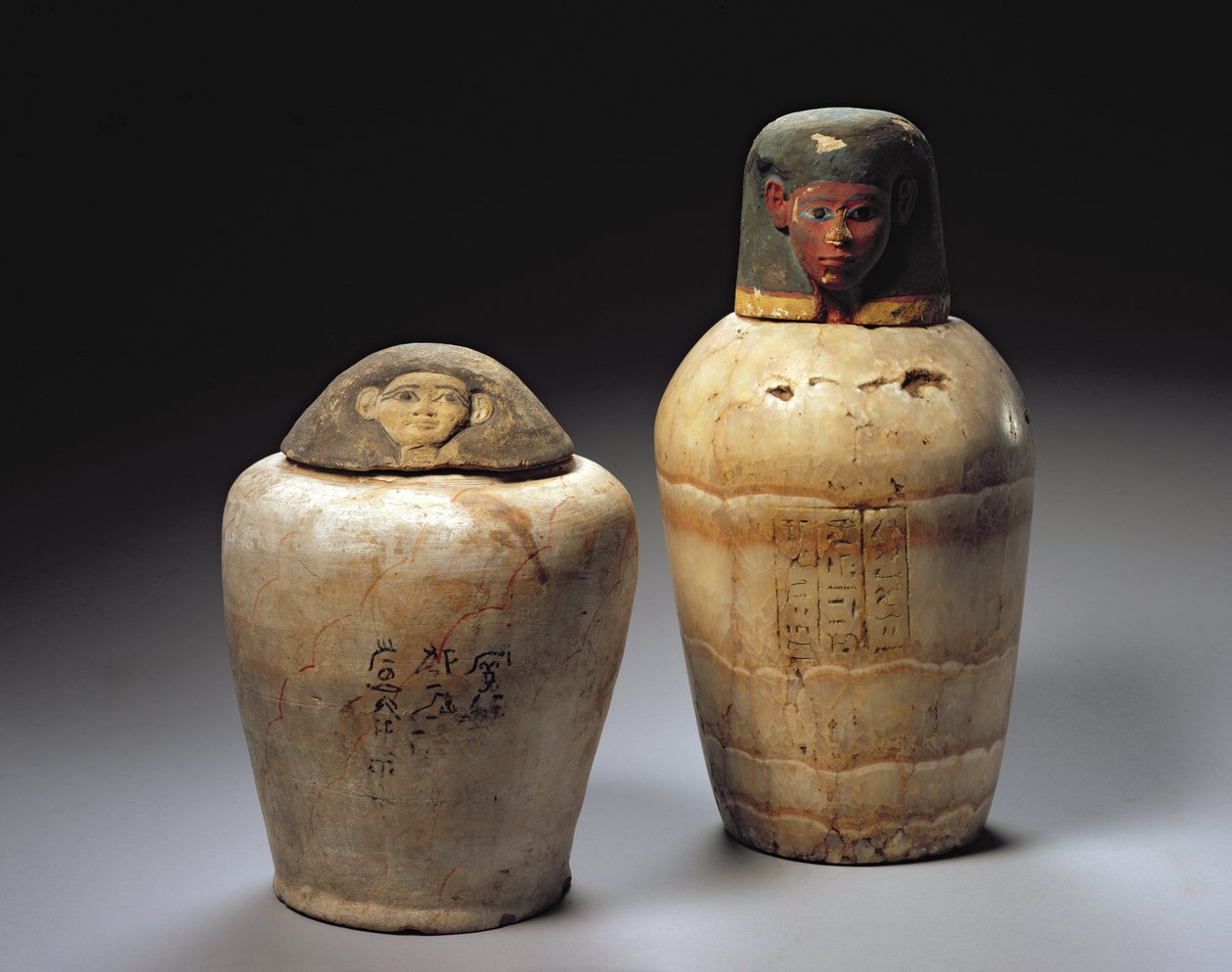 To Canopic-krukker av Egyptian